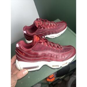 2018 Nike Air Max 95 Maroon Red/White Running Trainers Shoes 307960-605 Women 7